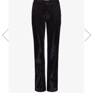 Black Pants Mid Waisted Straight Trouser